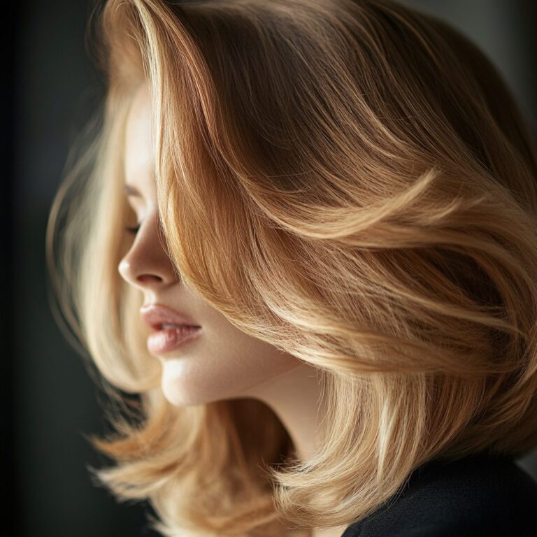 thinner hair volumised by blow