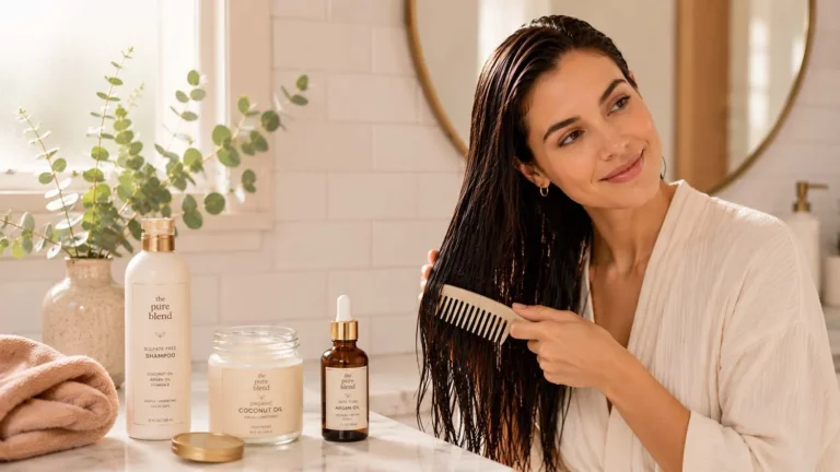 Simple-Hair-Care-Routine-for-Beginners-—-Morning-Vanity-Essentials-and-Healthy-Hair